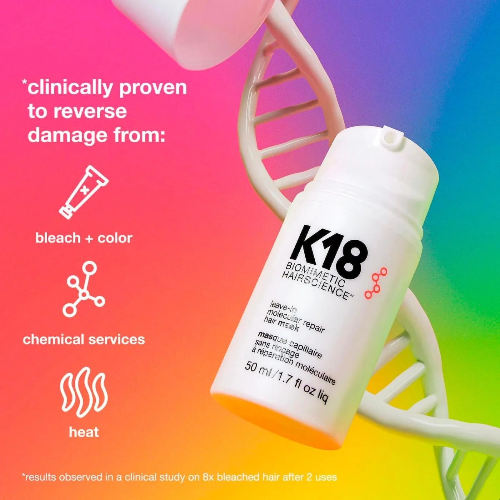 K18 | Leave-In Molecular Repair Hair Mask 15ml - Image 6